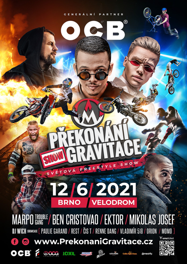 Překonání gravitace 2021 - Velodrom Brno, sobota 12. 6. 2021